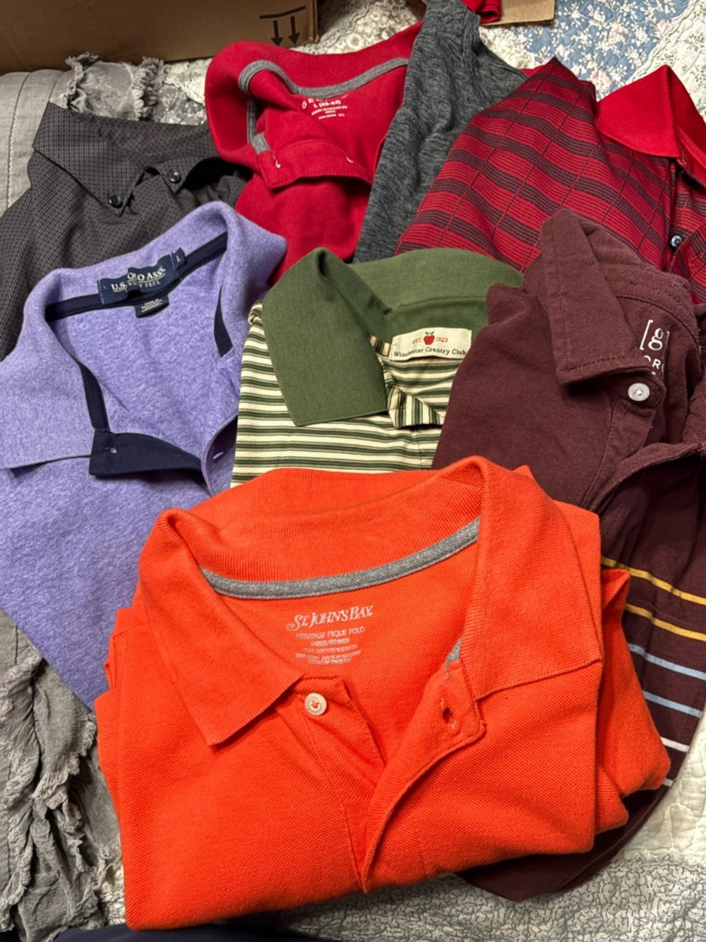 Assortment of 8 men’s large.  
All short sleeves